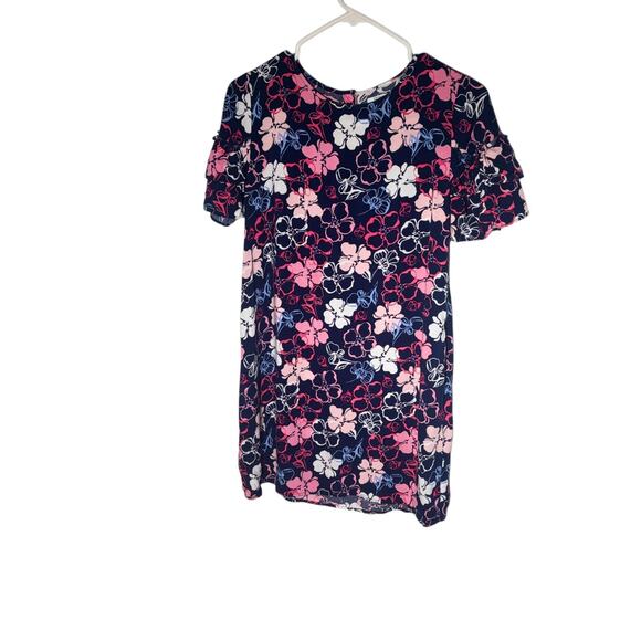 Crown & Ivy Kids Girls Size 14 Half Sleeve Floral Shift Dress Party Vacation - Picture 2 of 6